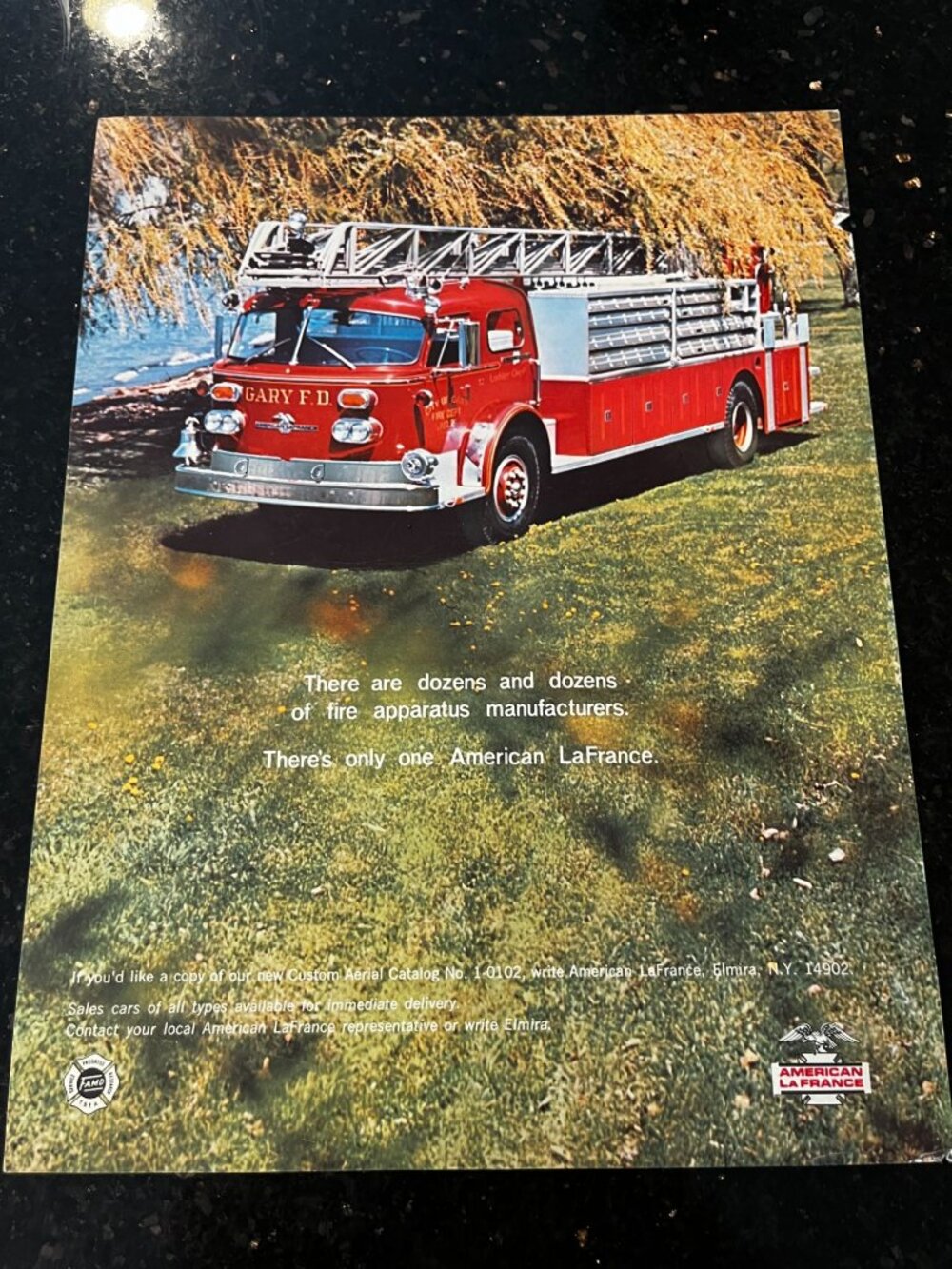 American LeFrance Hook & Ladder Gary Indiana Fire Truck Flyer Brochure